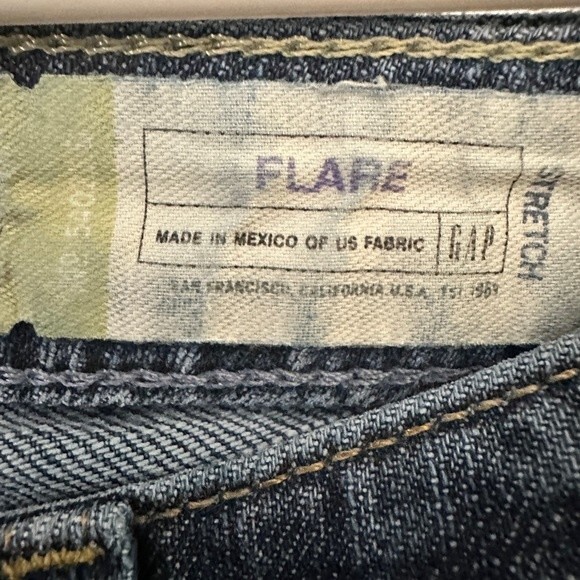 Gap Denim Flare Blue Jeans Size 8 Long - Picture 6 of 9